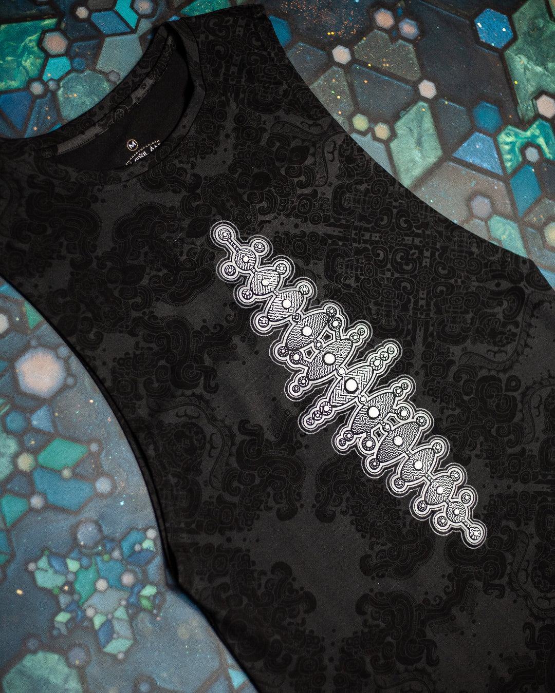 Open Tank Top Men / Black Cotton Shinker - MAYAN CODEX Galactik Spine